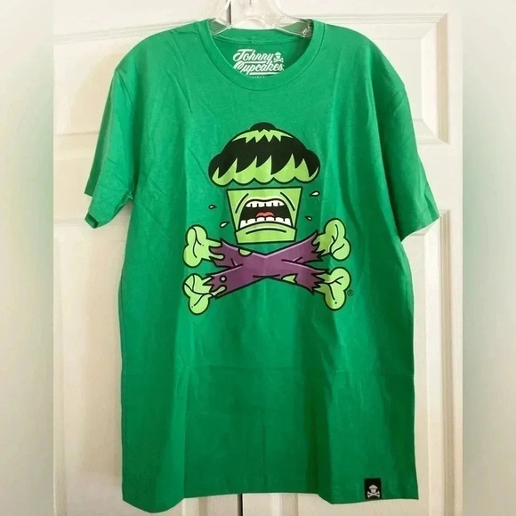 Johnny Cupcakes Shirt Green Frankenstein Men’s Medium Tshirt NWOT - Picture 1 of 6